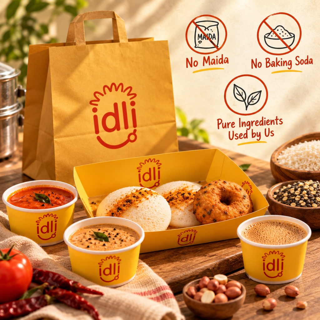 Pure Ingredients, No Maida, No Baking Soda — 100% Naturally Fermented Rice and Urad Dal