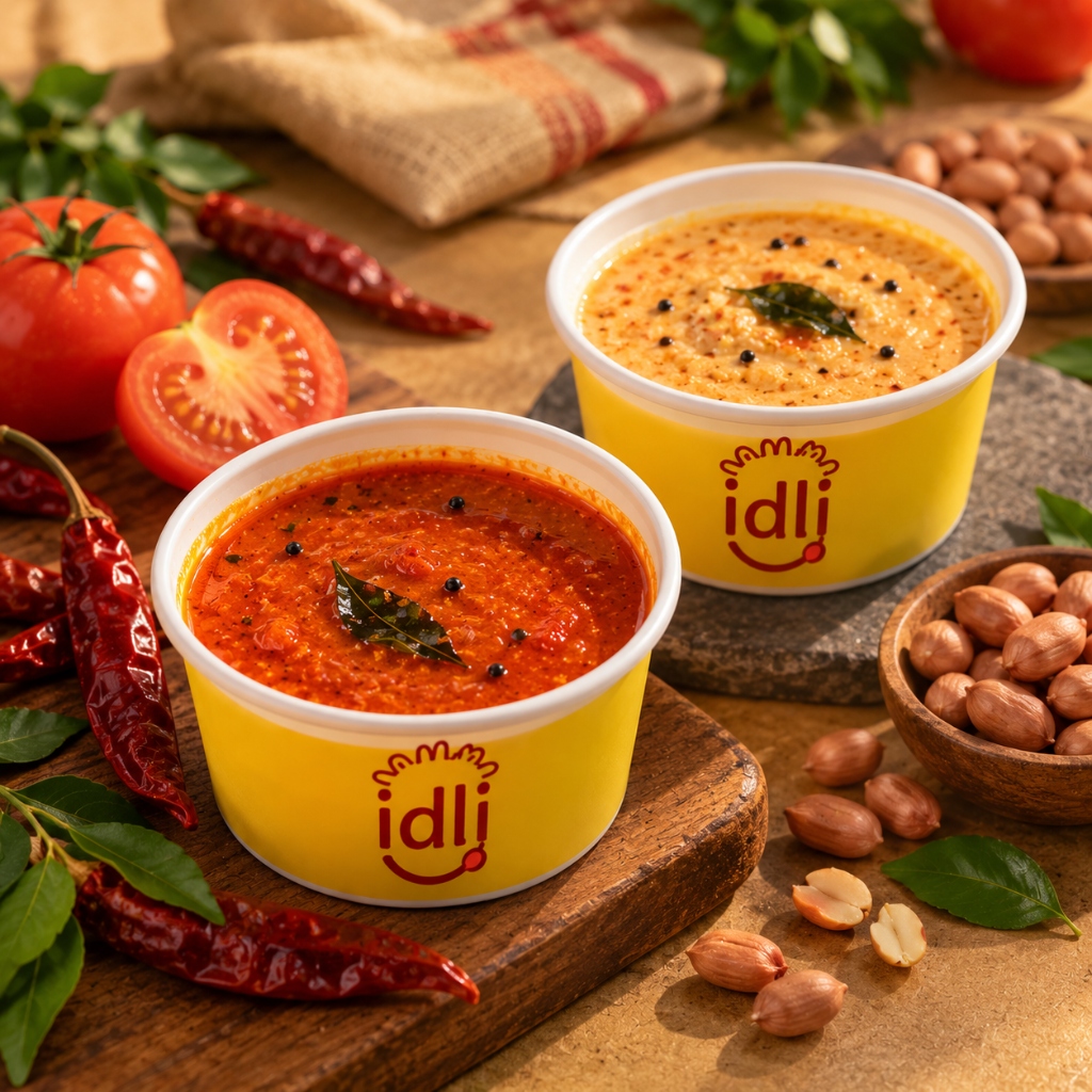 Two Chutneys, Always — Fresh Peanut and Tomato Chutneys